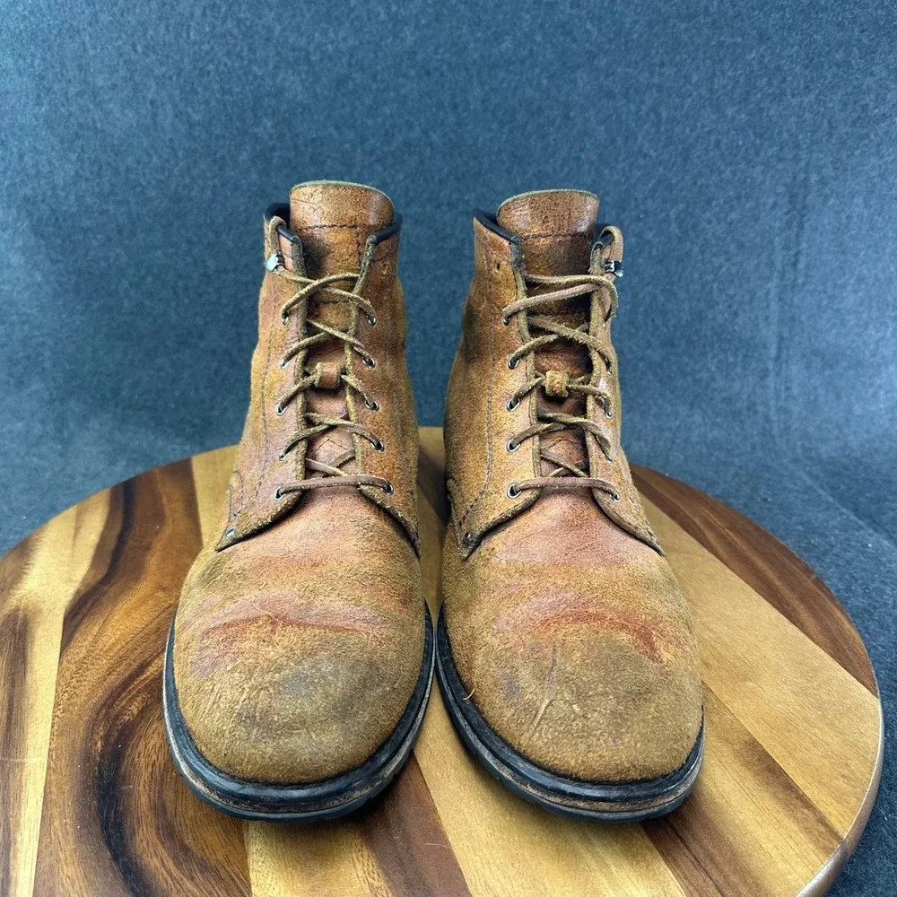 Cole Haan Brown Roughout Service Lace Boots Vibram Sole Mens 13